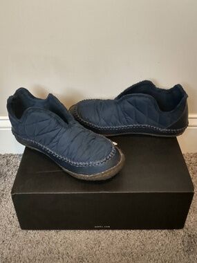 Sorel Manawan Men's Slippers Soft Diamond Quilted Puff - Navy blue